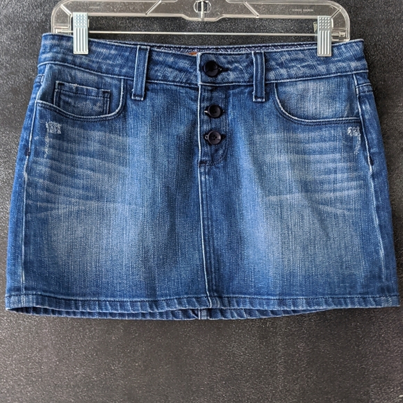 PAIGE Skirts Paige Y2k Calabasas Button Fly Denim Micro Mini Skirt
